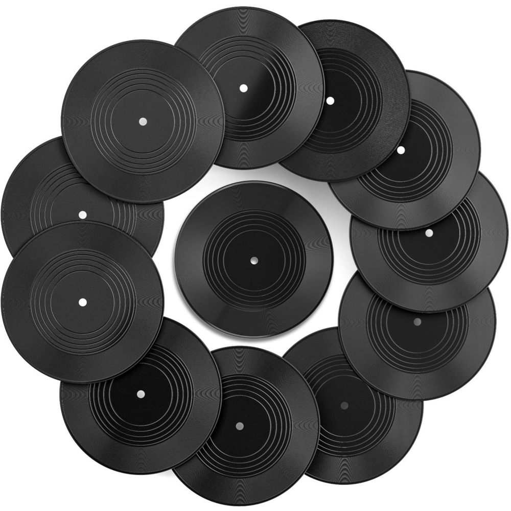 12pcs Blank Vinyl Records, 7 Inch Fake Vinyl Records Decor For Wall Aesthetic,💟